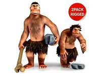 Cartoon Neanderthal Character Collection