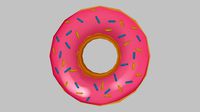 Low-Poly Hand Painted Doughnut