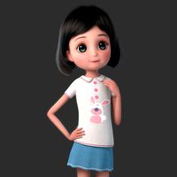 Cartoon Girl Rigged