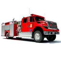 Red Rescue Fire Pumper Truck