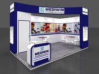 Exhibition stall 3d model 5x3 mtr 2 sides open