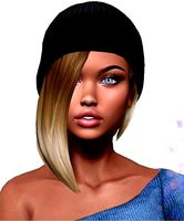Female hair style rigged 3D model