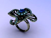 Ring 3D print model flower gam ring | 3D