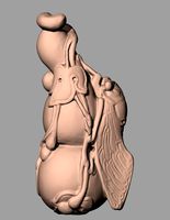 Crafts Decoration Sculpture Model cicada with Gourd C026