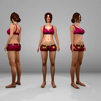 Low Poly Lady Model with Rigg