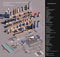 Realistic Low poly Cartoon City Modular Elements