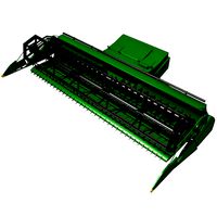 Green Combine Threshing