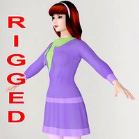 T pose rigged model of Daphne Blake