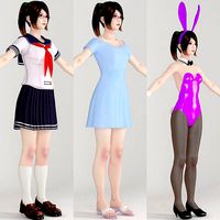 T pose nonrigged model of Natsumi with various outfit