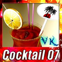 High Detailed Malibu Cocktail with Umbrella