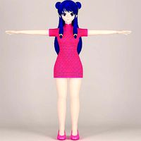 T pose nonrigged model of Shampoo toon girl