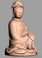 Chinese character sculpture model Sitting Guanyin G074