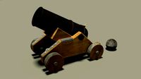 Cannon with textured parts