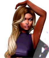 Female hair style rigged 3D model