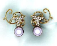 Grape and Pear Earing | 3D