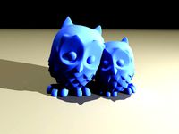 Cuddling Owls (VRay)