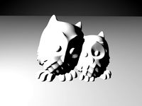 Cuddling Owls (VRay)