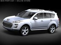 Peugeot 4007 mid poly 3D Model