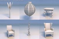 Chair accessories flower light 3D Model