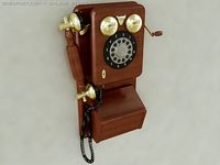 Vintage Wall Phone 3D Model