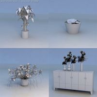 Plant flowers table accessorie 3D Model
