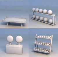 Ball shelf fan billiard table 3D Model