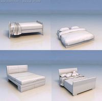 Bed double bed 3D Model