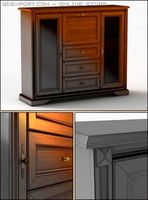 Cabinet Black  White 3D Model 3D Model
