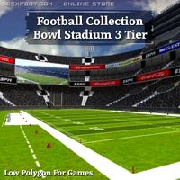 Football Collection Bowl Stadium 3 Tier 3D Model