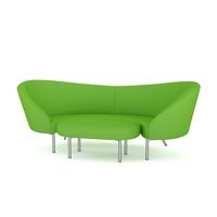 Green Sofa with Footrest 3D Model