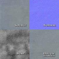Seamless plain concrete textures 5pack NormalBump 3D Model