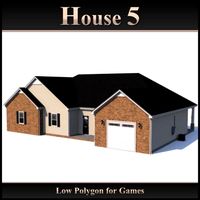 Low Polygon House 5 3D Model
