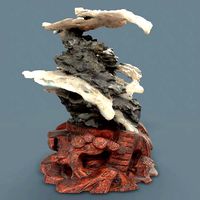 Suiseki Interior Decoration Grey Marble Mountain