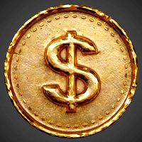 Old Coin with Dollar sign - PBR Game-Ready