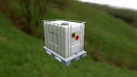 IBC container in palette