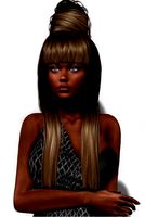 Female hair style rigged 3D model