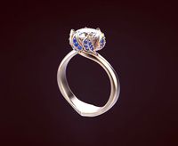 Ring with stones 83 | 3D