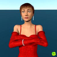 Female character low poly  Ada evening