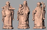 China Sculpture Model 3 gods of fortune prosperity longevity 002