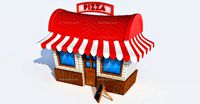 Cartoon Pizza Shop 3d model