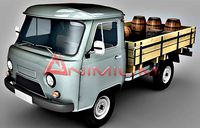UAZ 452d truck 3d model