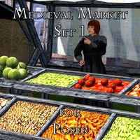 Medieval Market 1 - for Poser  - Extended License