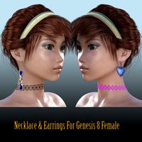 Necklace & Earrings For Genesis 8 Female