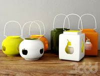 Ceramic Lanterns with Apple & Pear CutOut