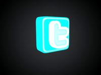 Twitter 3d logo 3D Model