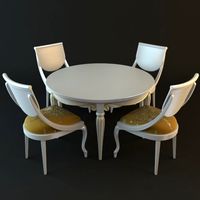 Table  Chairs Set 3D Model