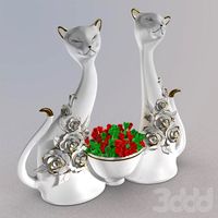 Конфетница-кошки, статуэтка