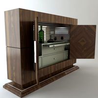Wine Serving Bar Cabinet 3D Model