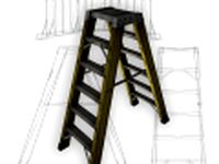 Ladder yellow industrial low poly 3D Model