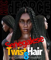 Senegalese Twist Hair For Genesis 8 Females